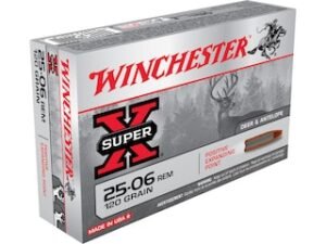 Winchester Super-X Ammunition 25-06 Remington 120 Grain Positive Expanding Point Box of 20 good sale