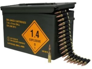 Magtech Ammunition 7.62x51mm NATO M80 148 Grain Full Metal Jacket 500 Linked Rounds in Ammo Can good sale