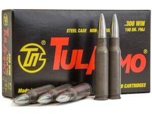 TulAmmo Ammunition 308 Winchester 150 Grain Full Metal Jacket Steel Case good sale