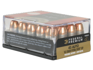 Federal Personal Defense Low Recoil Hydra-Shok Handgun Ammo .45 ACP 20-Rounds 165 Grain JHP