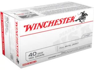 Winchester USA Ammunition 40 S&W 165 Grain Full Metal Jacket Flat Nose 50rds