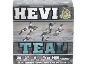 HEVISHOT HEVI-TEAL 20GA 3-INCH 7/8OZ #6 SHOT 25 ROUNDS PER BOX