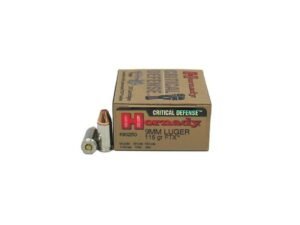 Hornady Critical Defense 9mm Flex Tip Expanding 115 Grain Nickel Plated Brass 25-Round