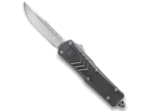 CobraTec Knives FS-X Gray OTF Knife – 2.75″ Plain Drop Point Blade