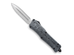 CobraTec CTK-1 Carbon Fiber OTF Knife – 3.75″ Plain Dagger Blade with Nylon Sheath