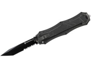Smith and Wesson OTF Knife – 3.5″ Black Serrated Spear Point Blade