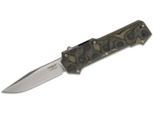 Hogue Compound OTF Knife – 3.5″ Plain Clip Point Blade with Ambidextrous Carry Clip