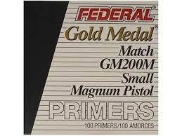 Federal Premium Gold Medal Small Pistol Magnum Match Primers #200M Box of 1000 (10 Trays of 100)